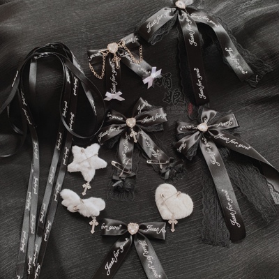 taobao agent Di Lei series hand -made clothing matching hair clamps and mass -produced girl bow lace lace black sweet rhinestones