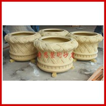Sandstone woven Flowerpot Garden Flower Bowl art three-dimensional relief background wall landscape Roman column European Fountain Fountain