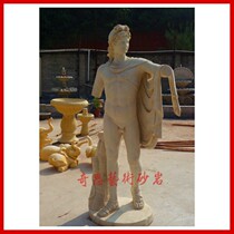 Qisi art sandstone carving sandstone round carving European style figure sculpture broken arm figure round carving urban landscape sculpture