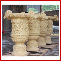 Sandstone flower pot garden flower bowl landscape water basin artificial sandstone European relief background wall round carving urban landscape