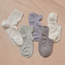 Triple double dress minimalist pure color mulberry silk genuine silk socks boat socks ankle short cylinder hygroscopic ladies invisible Shu Breathable Spring