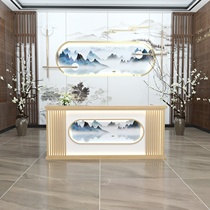 New Chinese modern style cash register simple small beauty salon bar foot therapy and health care hall tea house front desk reception desk