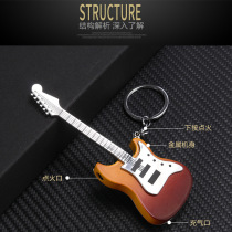 Creative fashion art hipster guitar modeling model inflatable lighter fire cigarette lighter personality keychain cigarette gear