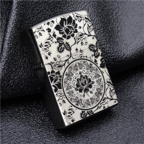 Hong Kong ZORRO ZORRO brand pure copper windproof kerosene lighter black ice National Wind peony hymn gift box