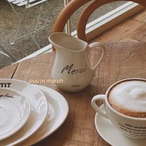 Korean ins blogger merci small milk jug milk cup milk jug French retro ceramic storage vase Milk Jar