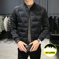 Rich bird light down jacket mens winter new casual short jacket Korean baseball collar thick jacket men