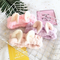 Japan and South Korea cute three-dimensional cat ears hair band wash face headband Makeup mask hair set Cute hair accessories
