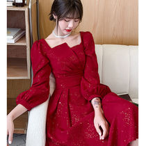 Toast service bride wine usually wear a wedding thank-you banquet French evening dress female banquet Autumn Long