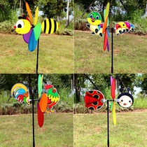 2021 handheld plastic childrens toys outdoor rotating decoration six-color animal cartoon fabric Windmill