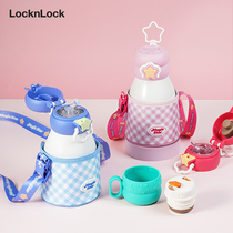 Lock and lock big belly thermos cup large-capacity childrens water cup for school 316 stainless steel cute water bottle female