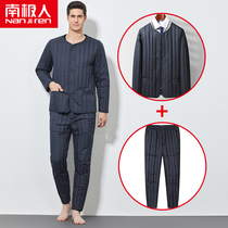 Antarctic man mens down liner suit Middle-aged and old wear quilted jacket Middle-aged dad cotton coat down jacket down pants