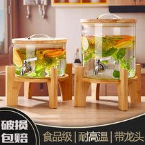 Refrigerator cold kettle with faucet high temperature resistant glass household large-capacity lemon juice ice water beverage barrel cold kettle
