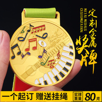 Metal medal trophy big music piano violin singing is formulated to be a childrens competition award singing medal