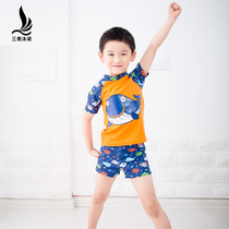 Sanqi new childrens split swimsuit boys babies infants middle and older children childrens boxer swimming trunks swimming suit