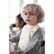 Spot Danish Konges Slojd Baby Children Eating Bib Waterproof Meal Pocket Cherry Lemon