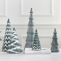 Noqi Nordic Morandi gray green mini Christmas tree desktop small ornaments Christmas scene decoration decorations