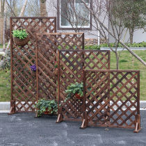 Anticorrosive wood fence carbonized outdoor fence fence courtyard screen partition guardrail garden climbing rattan frame grid flower frame