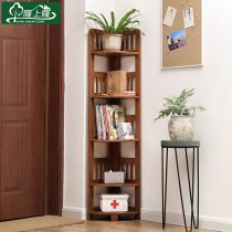 Corner Shelf Solid Wood Triangle Ground Shelf Bedroom Wall Corner Kitchen Living Room Corner Shelve Shelf Flower Shelf Bookshelf