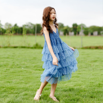 Girls  Dresses Summer Western style Childrens clothing 2021 Childrens clothing cake dress Princess Net red childrens suspender skirt