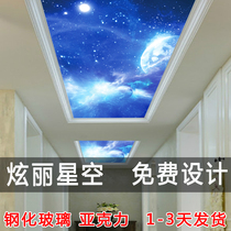 one thousand Arts Workshop Elective starry Classical Chinese European-style acrylic light transmission board Living room Aisle Hallway ceiling 3d Art