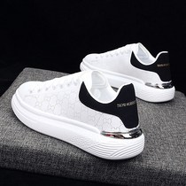Hong Kong Chao brand leather small white shoes mens shoes Joker Tide ins thick bottom increased Korean Sports Leisure board shoes men