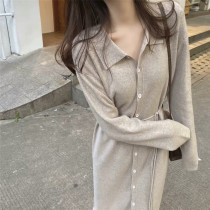 Maternity 2021 New Gentle Fairy Sweater Skirt Knitted Dress Autumn and Winter Long Skirt