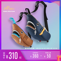 Hong Kong Morn Original Shark Animals Package Diagonal Satchel Bag Mens Purse Single Shoulder Bag Woman Casual Birthday Gift