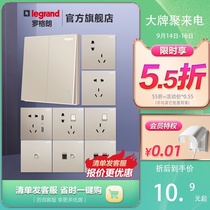 Rogrand switch socket panel Shandian Golden porous tcl five hole 86 type Wall air conditioning panel 16a socket