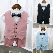 Childrens suit vest 2021 summer boys Korean version of handsome vest set children summer suit