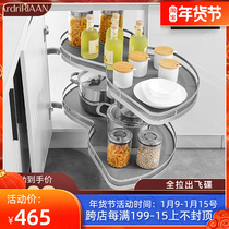 Corner pull basket multi-function stainless steel kitchen cabinet storage double-layer small monster flying saucer damping storage