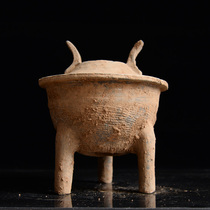 Antique pottery Han Dynasty pottery sand pottery crafts Chinese ornaments tripod home jewelry antique collection
