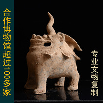 Dawenkou cultural pottery pottery sand pottery animal-shaped lion-faced Neolithic high antique antique pottery antique pottery ornaments