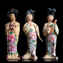 Antique hand-painted lady fat Ni pottery ornaments hotel classical decorations retro soft ceramic Lady figurine ornaments