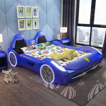Car bed Children boy with guardrail single bed 1 5 meters 1 2 multifunctional sports car female cartoon storage racing bed