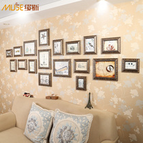 Muse Big Frame Wall living room sofa background irregular combination retro photo wall European photo wall