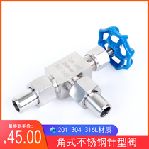 304 stainless steel right angle needle valve J24W-160P welding 90 degree globe valve high pressure instrument valve DN15