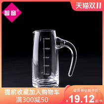 Transparent crystal glass thickened liquor dispenser with scale belt measuring cup creative justice cup small household