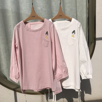 Pregnancy Color Pregnancy Woman Dress Fashion Spicy Mother Casual Long Sleeve Blouses Spring Autumn Slim Fit Pure Cotton Embroidered large size T-shirt