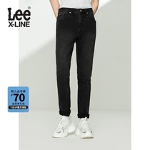 Lee XLINE 705 Standard Mid Waist Large Tapered Black Male Jeans Long Pants Tide LMR7052YSBAW