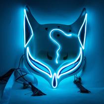 Yin and Yang Division luminous mask away from the sad demon Fox cat half face fluorescent animation Childrens Day shaking sound fairy net red co