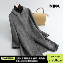2023 New Thousand Bird - Grid Double - sided Cashmere Coat Wools Cover Wooled Coat
