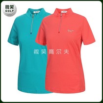 Special 2021 summer new Korean golf suit WOMENs half-pull chain pattern short-sleeved T-shirt GOLF