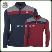  Special offer 2021 spring new Korean golf suit mens lapel contrast color sports long-sleeved T-shirt GOLF