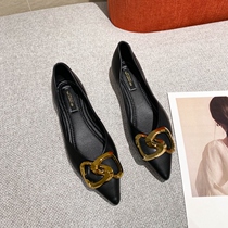 Small Crowd Light Extravagant version Mature Tip Single Shoe Light Mouth bean Bean Shoes A foot pedal Lazy Shoes Flat flat Shoes Flat