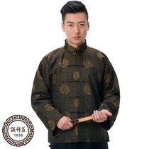 Tang suit mens long sleeve spring and autumn coat Chinese collars robes jackets brocade costumes national costumes