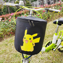 Folding bicycle basket canvas hanging basket waterproof rainproof basket electric scooter front hanging basket childrens bicycle basket