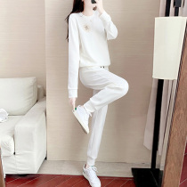 European Station Leisure Suite Womens Autumn 2022 new loose Slim Ocean Trendy White Sportswear two sets