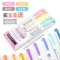 New color zebra fluorescent pen WKT7 student stationery with double headmark color rough paste key hand bill endorsement artifact outline high color color change Mark pen