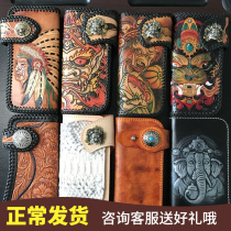 150 cases of loss of this special price handmade genuine leather money clip leather wallet with tannins long chaeb short clip bull leather handbag man (1)