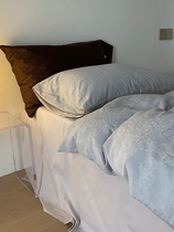 Light and luxurious jacquard washed cotton full cotton four sets of pure cotton double pure color minimalist bed linen bed hat bedding